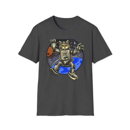 Gravity-Defying Astronaut Cat T-Shirt | Grumpy Space Kitty Tee | Unique Sci-Fi Animal Lover Gift