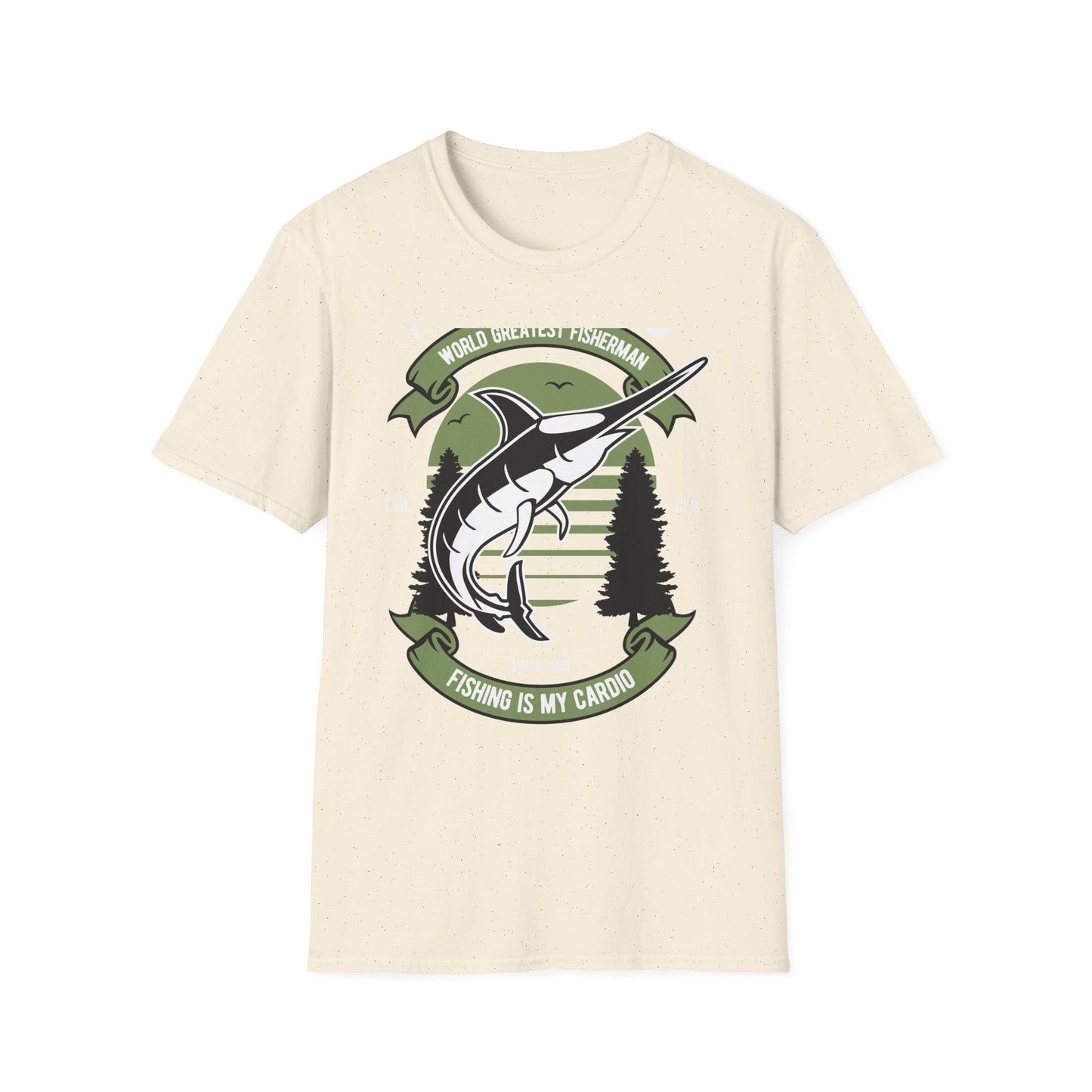 Epic World's Greatest Fisherman Marlin T-Shirt - 'Fishing Is My Cardio' Angler Tee Gift for Dad & Deep Sea Enthusiasts