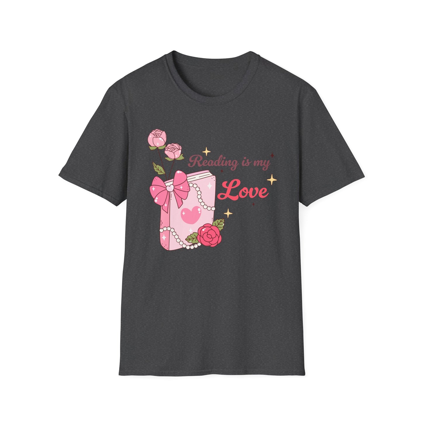 Enchanting "Reading is my Love" T-Shirt for Bookworms | Cute Pink Book & Roses Tee | Ultimate Gift for Avid Readers
