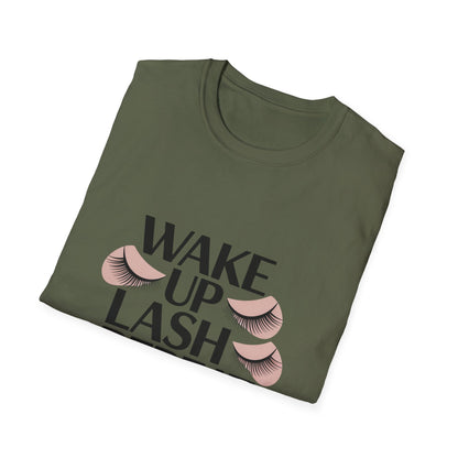 Wake Up & Lash T-Shirt | Chic Eyelashes Design for Beauty Lovers, Lash Techs & Makeup Artists | Glamorous Eye Tee