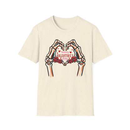 Romantic Skeleton Hands Heart T-Shirt | Till Death Do Us Part Valentine's Day Love Tee | Unique Rose Gift