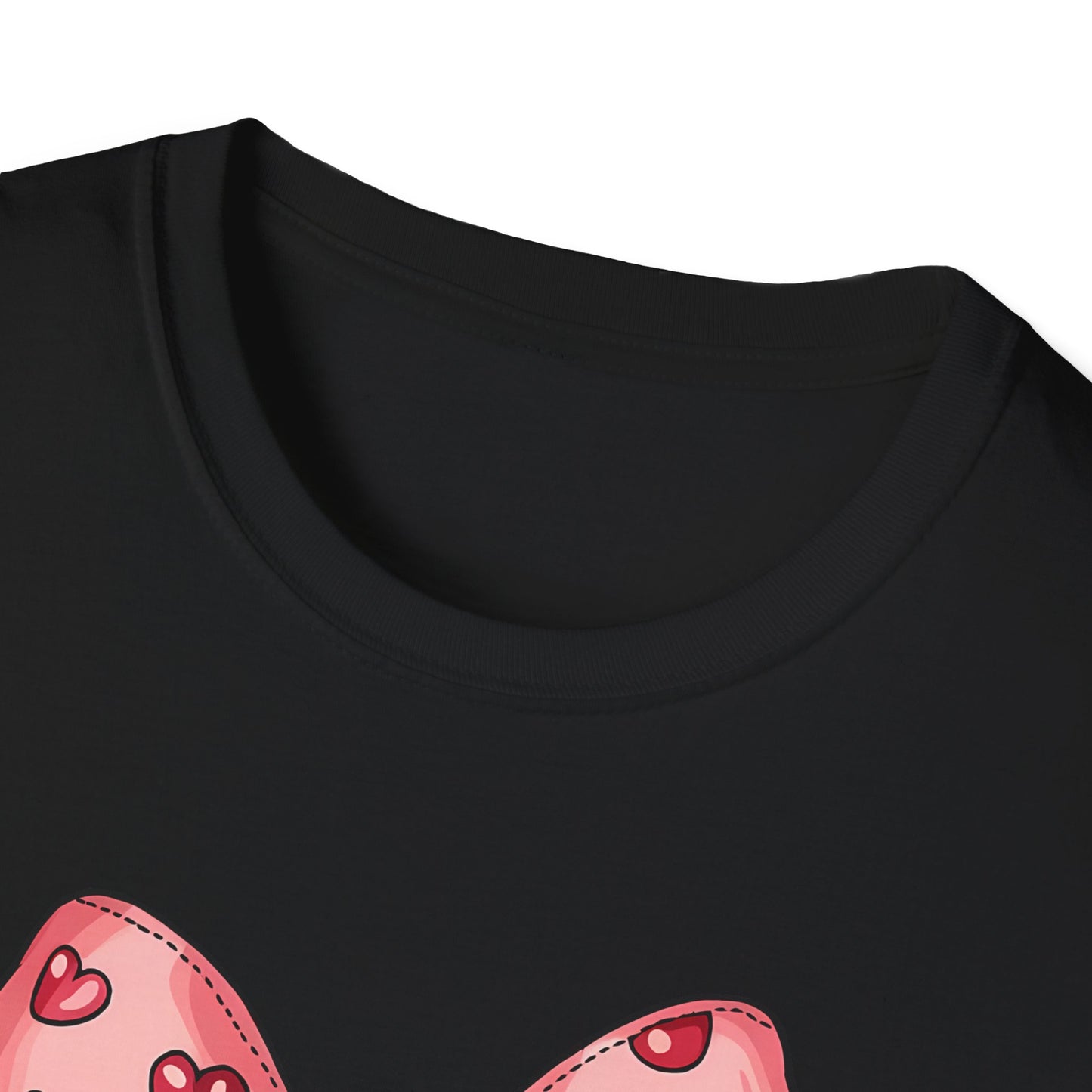Sweet Mosaic Heart & Pink Bow T-Shirt | Adorable Valentine's Day Gift for Her | Unique Love Design