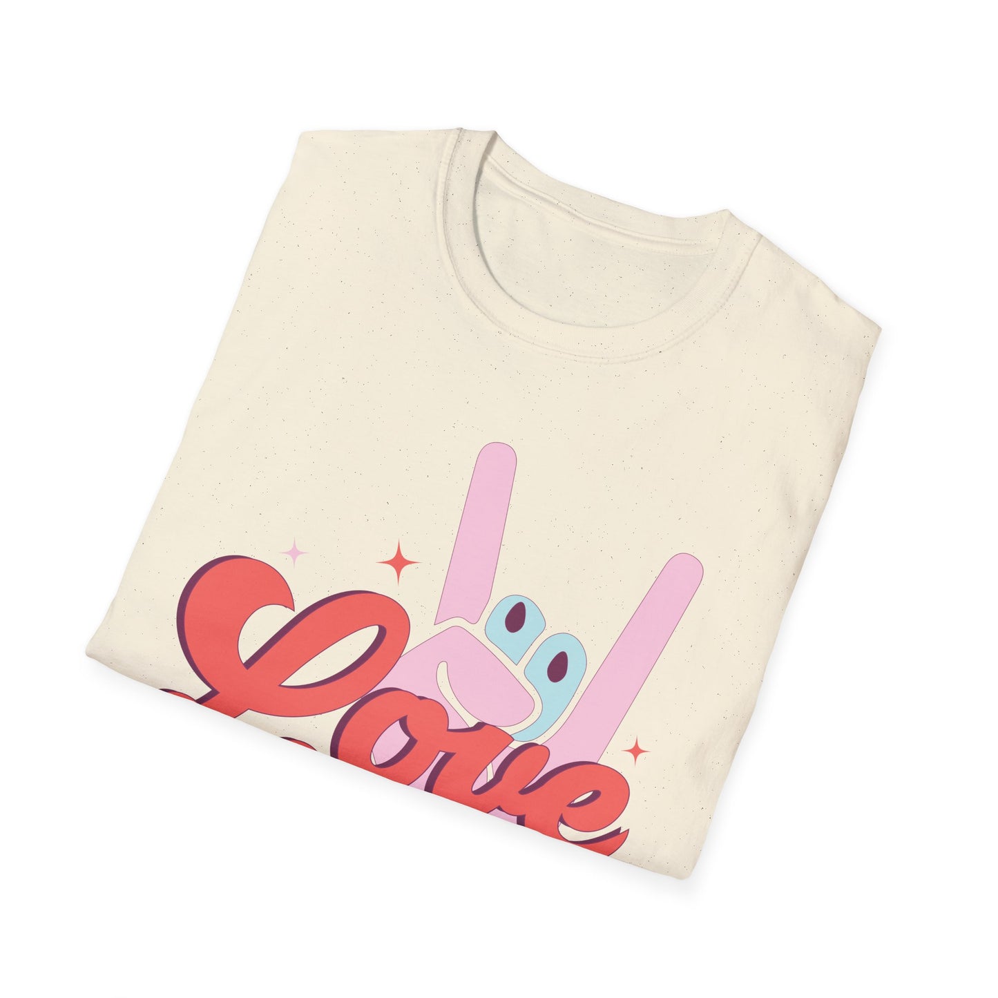 Epic Groovy 'Love Rocks' T-Shirt | Retro Rock On Hand Gesture Tee | Vibrant Vintage Music Lover Top