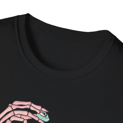 Spooky-Cute 'You Make My Heart' Skull Popcorn T-Shirt - Pastel Goth Love Tee Gift