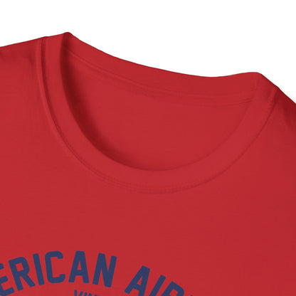Vintage Skeleton Pilot Biplane T-Shirt - American Airways Fly Away Retro Aviation & Thrilling Thumbs Up Tee