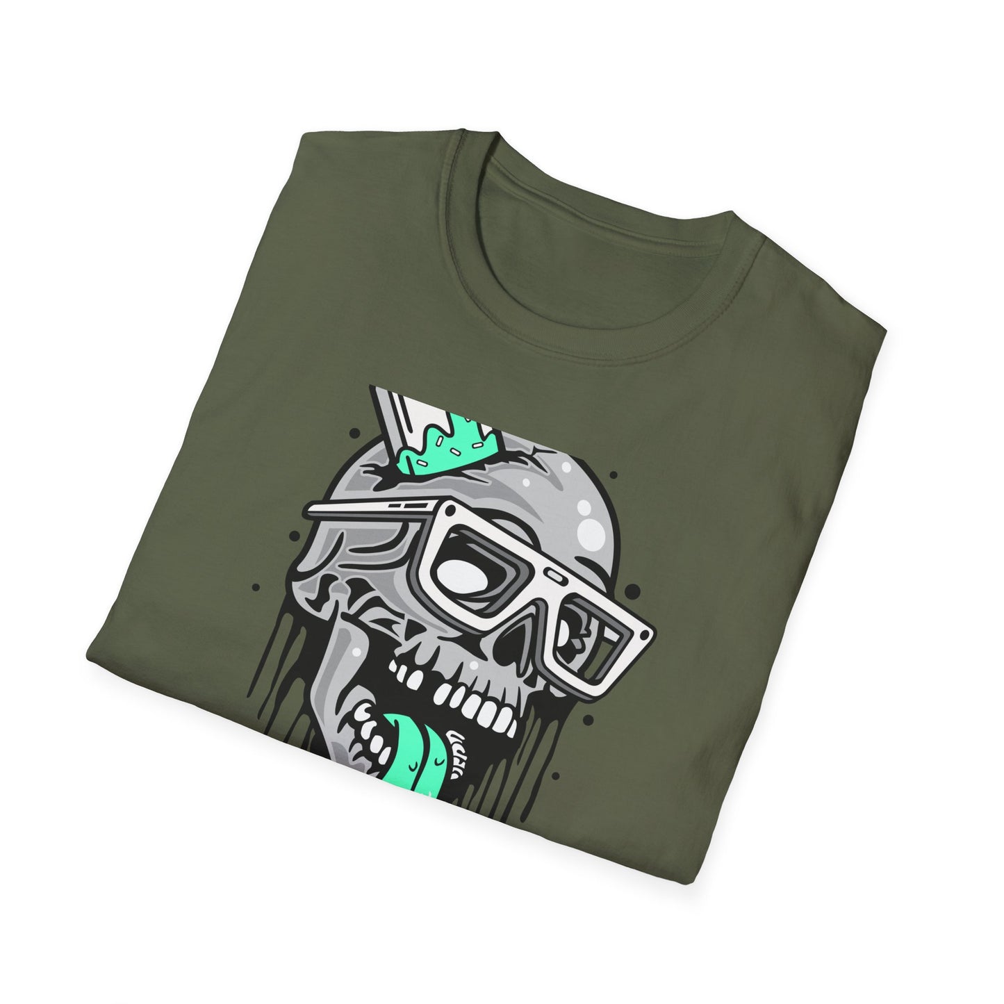 Awesome Melting Skull Popsicle T-Shirt - Cool Sunglasses & Minty Tongue Tee for Summer Vibes & Edgy Style