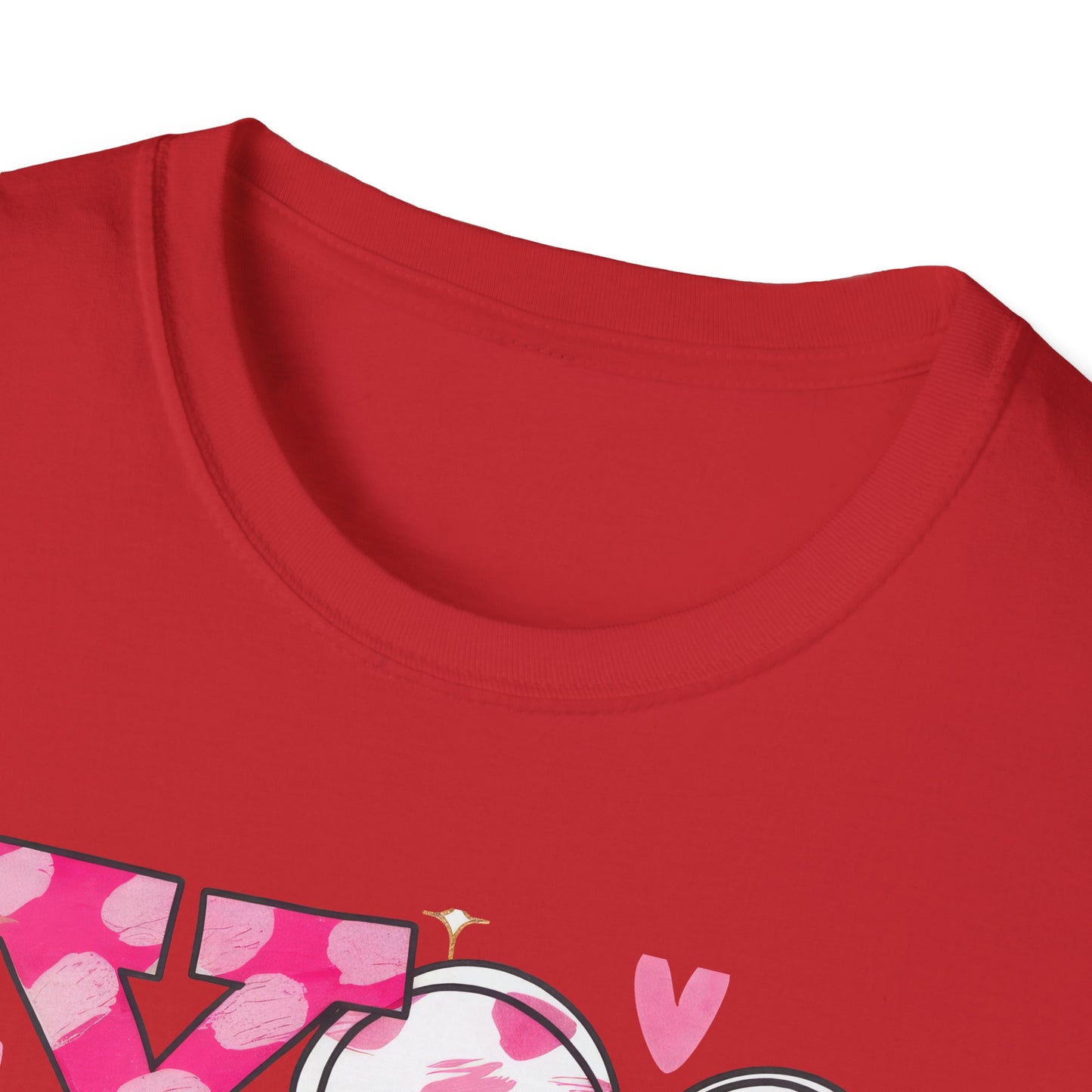 Sparkling XOXO Love Hearts T-Shirt | Chic Pink Polka Dot & Brushstroke Tee | Perfect Valentine's Day & Everyday Wear