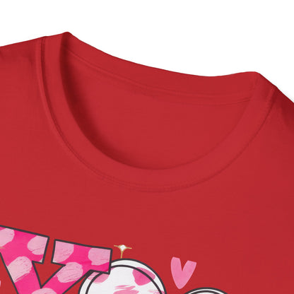 Sparkling XOXO Love Hearts T-Shirt | Chic Pink Polka Dot & Brushstroke Tee | Perfect Valentine's Day & Everyday Wear