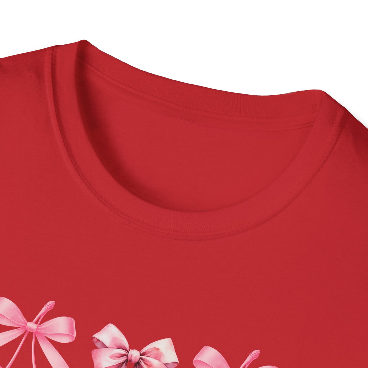 Chic Pink Bow & Cherry Heart T-Shirt | Adorable Coquette Aesthetic Tee | Sweet Girly Fashion Top for Women & Teens