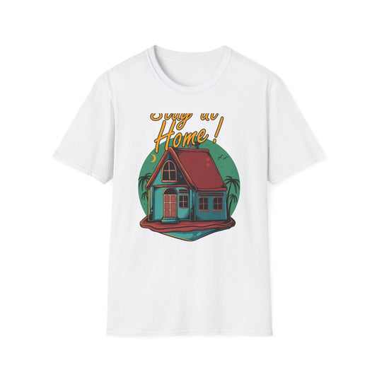 Cozy Stay at Home T-Shirt for Homebodies | Charming House & Palm Tree Design Tee | Ultimate Comfort Wear