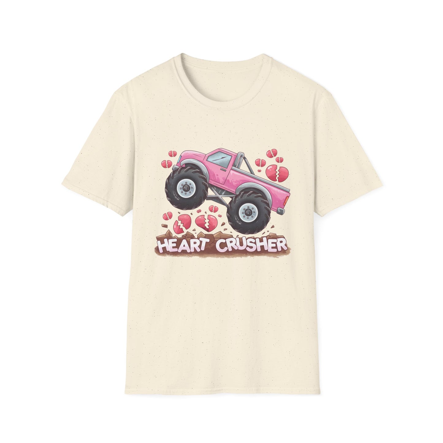 Epic Heart Crusher Monster Truck T-Shirt | Anti-Valentine's Day Breakup Tee | Sarcastic Love Humor Top