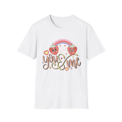 Adorable You & Me Strawberry Couple T-Shirt - Sweet Kawaii Love Design, Perfect Romantic Valentine's Day Gift