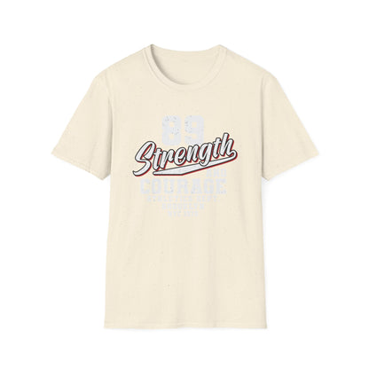 Inspiring Strength & Courage T-Shirt | Vintage 89 Brooklyn NYC Athletics Dept. Tee | Bold Gym & Sportswear Gift