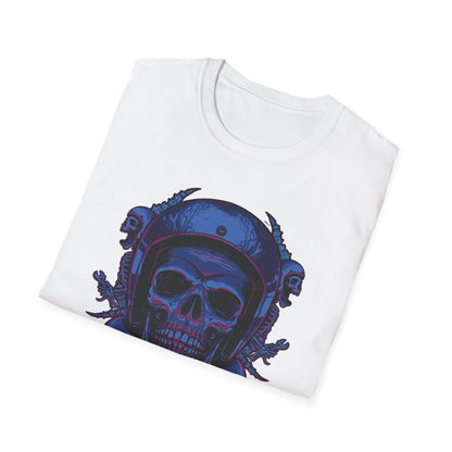 Epic Biker Skull T-Shirt | Mechanic Engine Design | Vintage Motorcycle Hot Rod Graphic Tee | Rebel Rider Gift