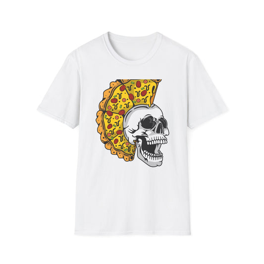 Epic Pizza Mohawk Skull T-Shirt | Radical Foodie & Punk Rock Style Tee | Unique Apparel for Men & Women