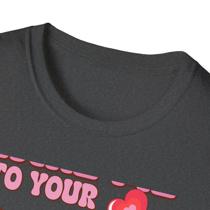 Sweet & Groovy 'Take Me To Your Candy Shop' T-Shirt | Adorable Retro Heart Lollipop Tee | Perfect Valentine's Day Gift for Candy Lovers