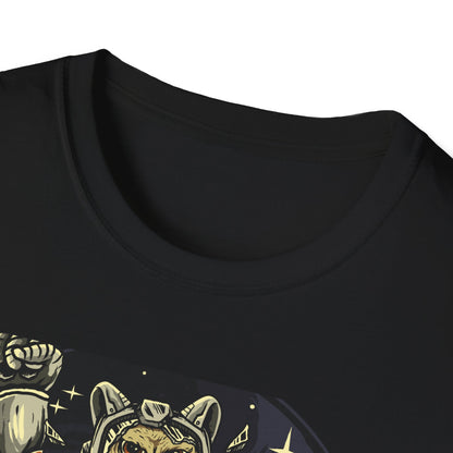 Gravity-Defying Astronaut Cat T-Shirt | Grumpy Space Kitty Tee | Unique Sci-Fi Animal Lover Gift