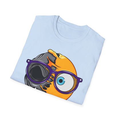 Unique Half Emoji Skull T-Shirt | Bold Melting Face Graphic Tee | Edgy Dual Personality Design for Distinct Style Seekers