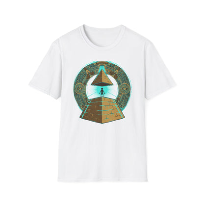 Epic Ancient Aliens T-Shirt: UFO & Pyramids with Aztec Calendar Design | Sci-Fi Mystery & Conspiracy Tee