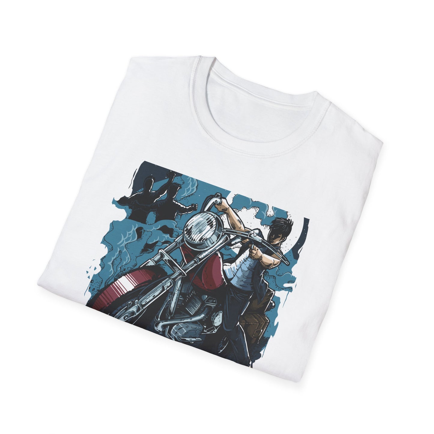 Epic Zombie Apocalypse Hunter T-Shirt - Fearless Biker Survival Horror Tee for Gamers & Fans - Thrilling Crossbow Rider Design
