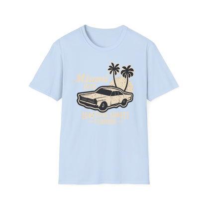 Vintage Miami 1978 Classic Car T-Shirt | Retro Florida Sunset Palm Trees Tee | Iconic 70s Vacation Style