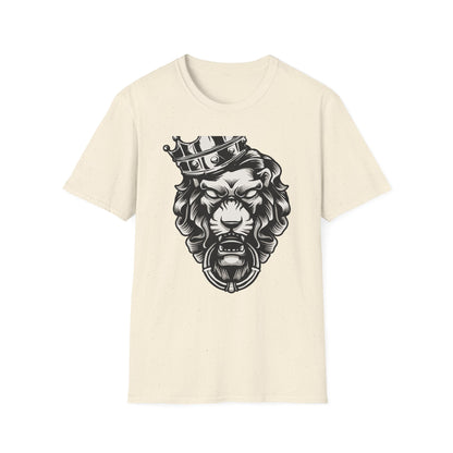 Majestic Lion King T-Shirt with Crown & Door Knocker - Fierce Regal Graphic Tee for Bold Style Seekers