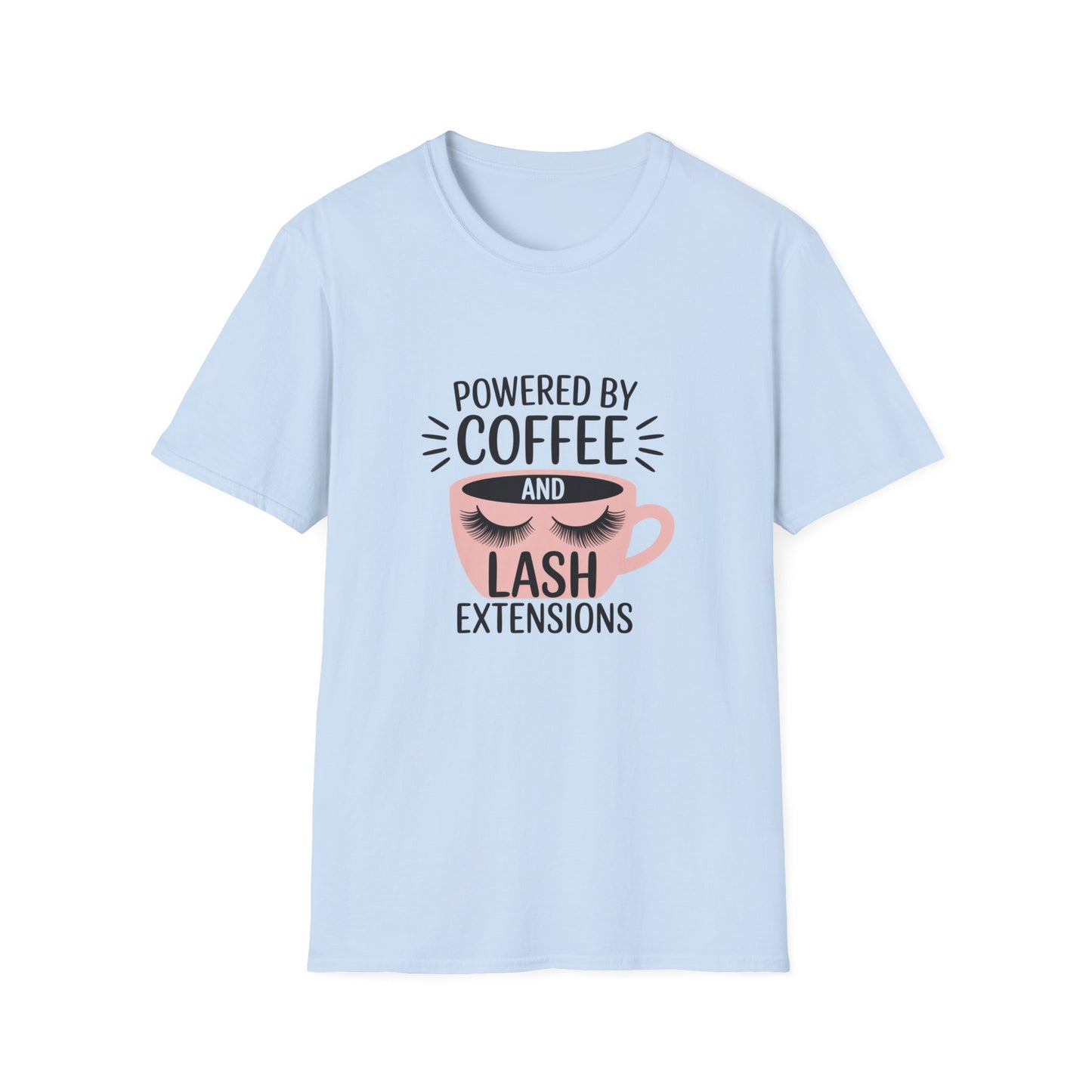 Ultimate Powered By Coffee & Lash Extensions T-Shirt | Trendy Beauty Lover & Lash Tech Gift Tee