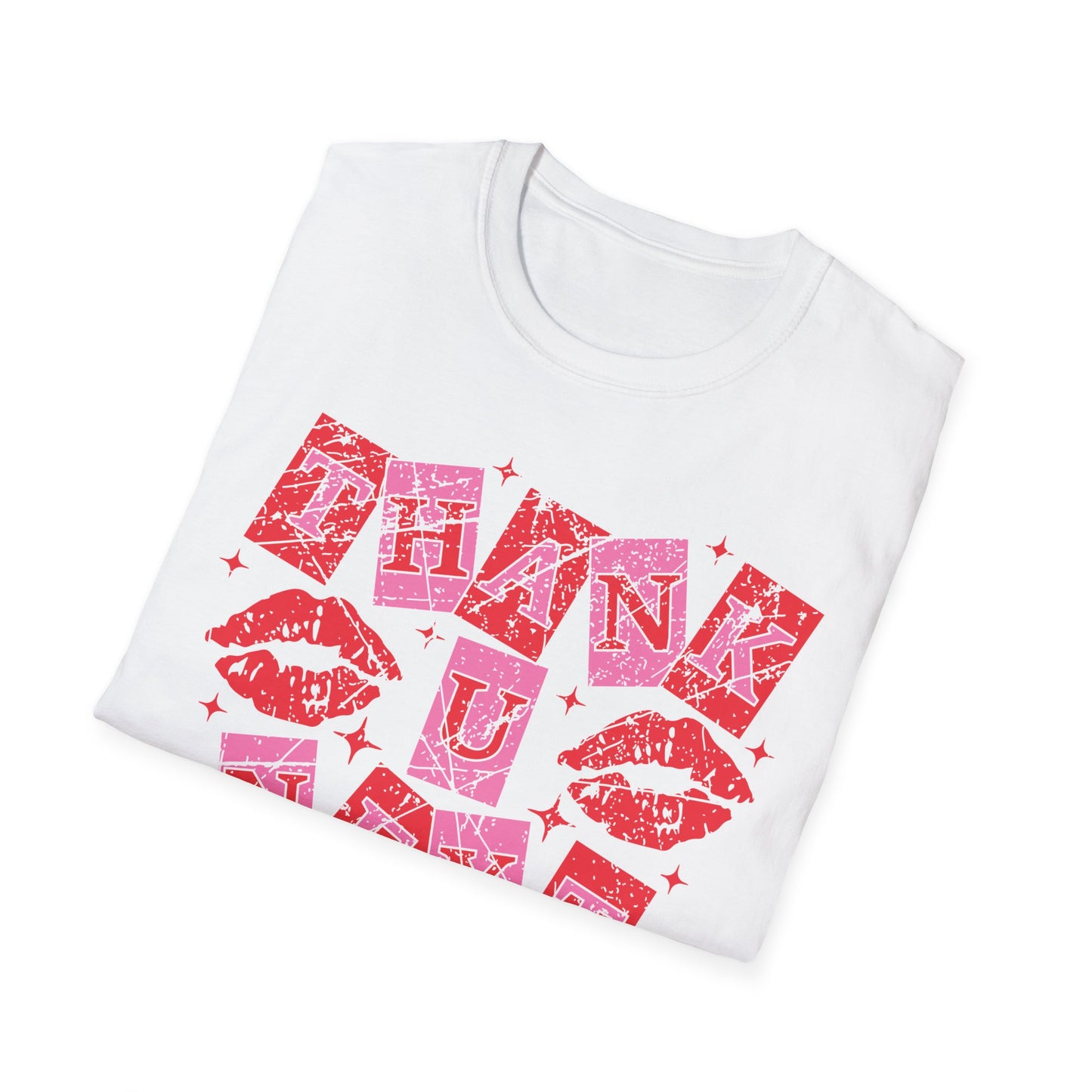 Iconic Thank U, Next T-Shirt | Empowering Women's Pop Culture Statement Tee with Kiss Lips & Stars