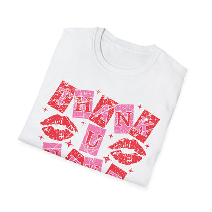 Iconic Thank U, Next T-Shirt | Empowering Women's Pop Culture Statement Tee with Kiss Lips & Stars