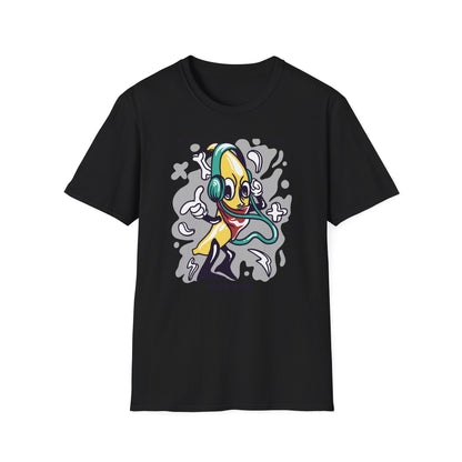 Epic Play Your Music Cool Banana T-Shirt | Retro Cartoon DJ Tee for Music Lovers | Vibrant & Unique Graphic Apparel