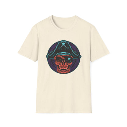Epic Pirate Skull T-Shirt | Bold Tricorn Hat & Eye Patch Graphic Tee | Unique Adventure Apparel for Pirate Fans