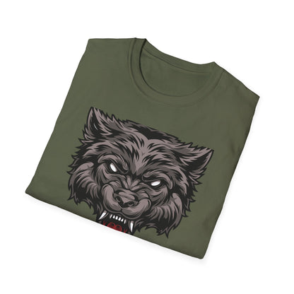 Unleash Your Inner Beast: Fierce Snarling Alpha Wolf T-Shirt - Dominant Wildlife Graphic Tee for Men