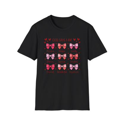 God Says I Am Precious Unique Lovely T-Shirt | Empowering Christian Affirmation Tee for Women & Girls | Faith & Self-Worth Gift