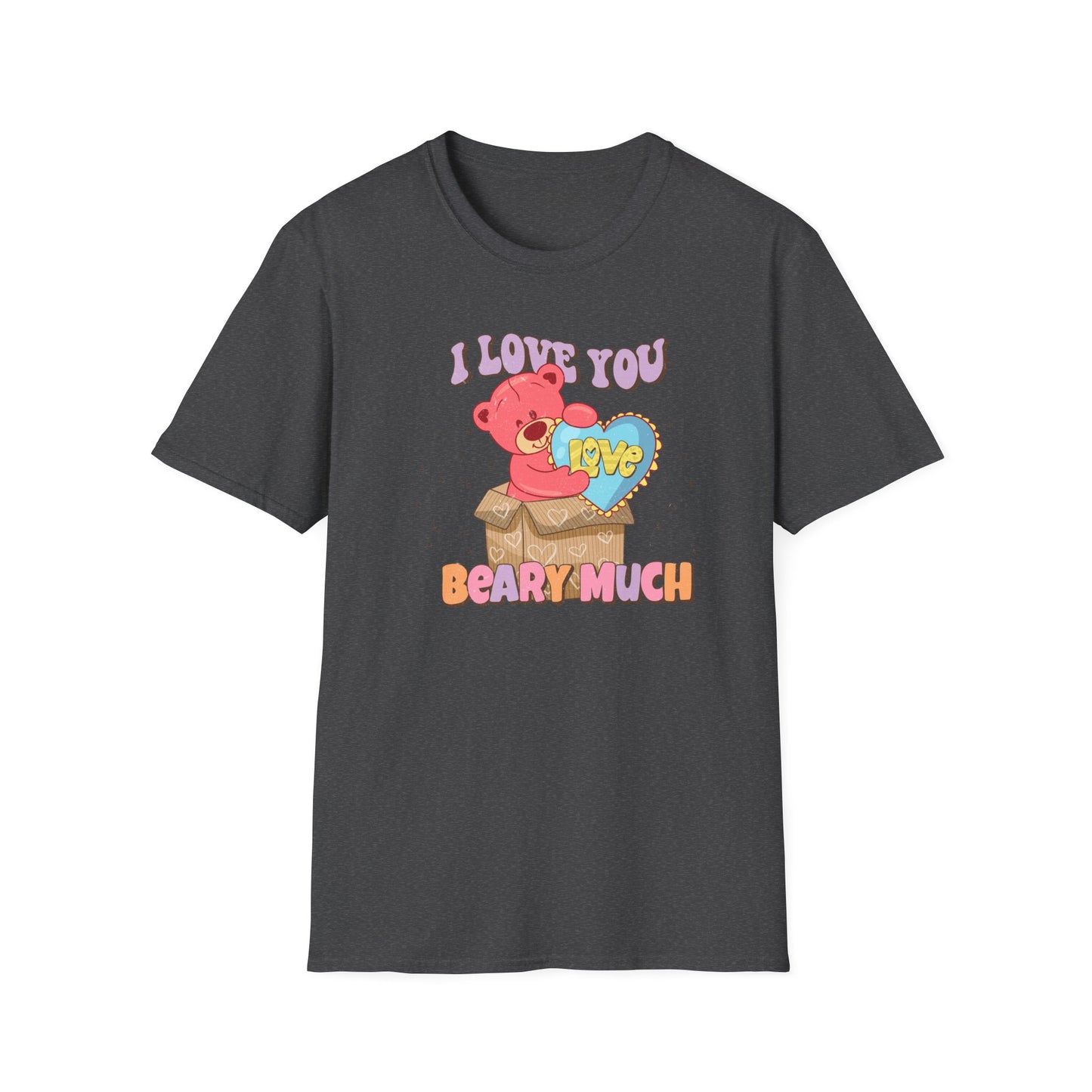 Expressive 'I Love You Beary Much' Teddy Bear T-Shirt - Adorable Love Heart Pun Tee - Sweet Valentine's Day & Anniversary Gift