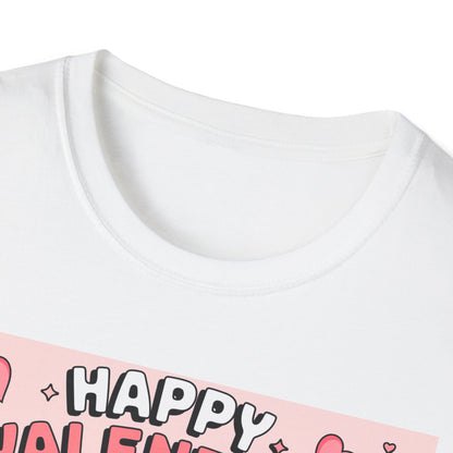 Happy Valentine's Day Floral T-Shirt | Retro Hearts & Daisy Bouquet Tee | Sweet Romantic Gift Idea