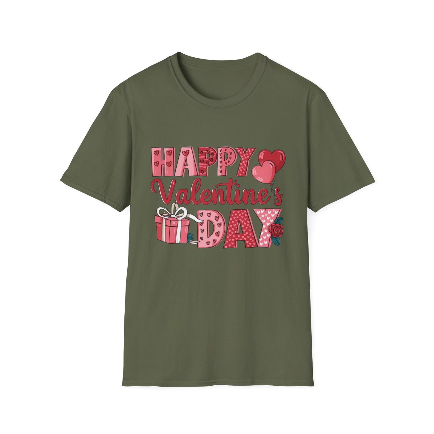 Sweet Happy Valentine's Day T-Shirt | Charming Hearts, Balloons & Gift Design Tee | Perfect for Romantic Celebrations & Love Gifts