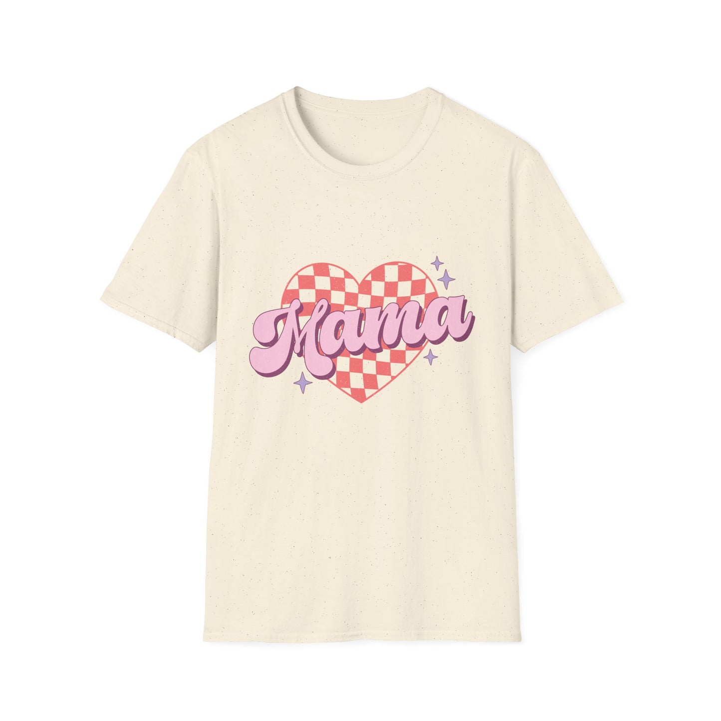 Groovy Mama T-Shirt - Retro Checkerboard Heart Design for Chic Moms | Trendy Mother's Day Gift Tee