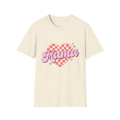 Groovy Mama T-Shirt - Retro Checkerboard Heart Design for Chic Moms | Trendy Mother's Day Gift Tee