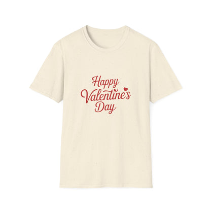 Sweet Happy Valentine's Day T-Shirt | Charming Love Heart Script Design | Perfect Romantic Gift for Couples