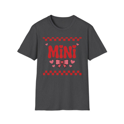 Adorable "MINI" Hearts & Bow T-Shirt | Trendy Checkered Design for Cute Girls & Sweethearts | Perfect Gift Tee