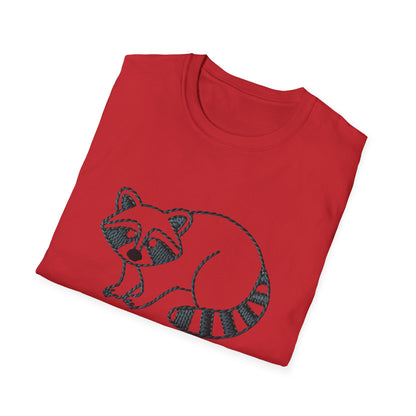 Cute Raccoon 'Snack Goals' T-Shirt | Adorable Embroidered Look Foodie Tee | Funny Animal Lover Gift