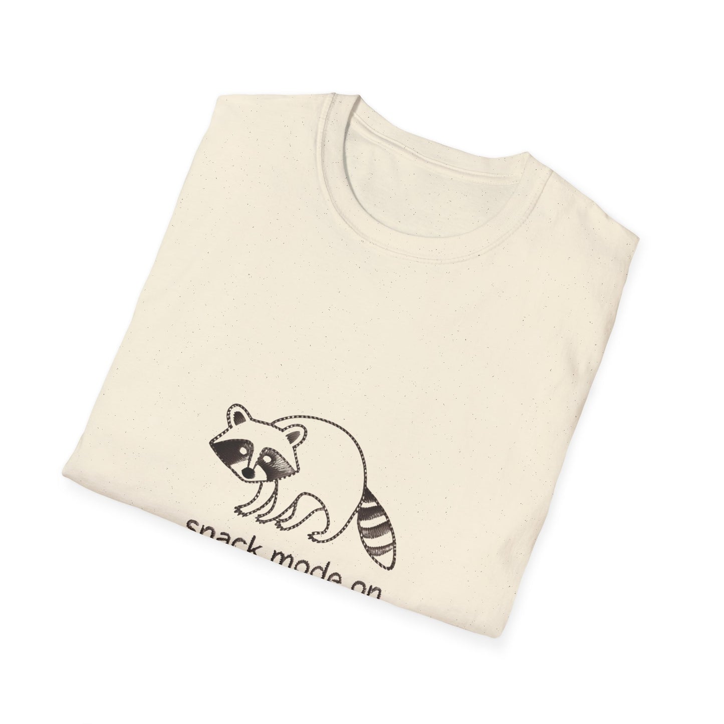 Epic Raccoon 'Snack Mode On' T-Shirt | Funny Animal Foodie Tee | Cozy & Unique Gift Idea for Wildlife Lovers