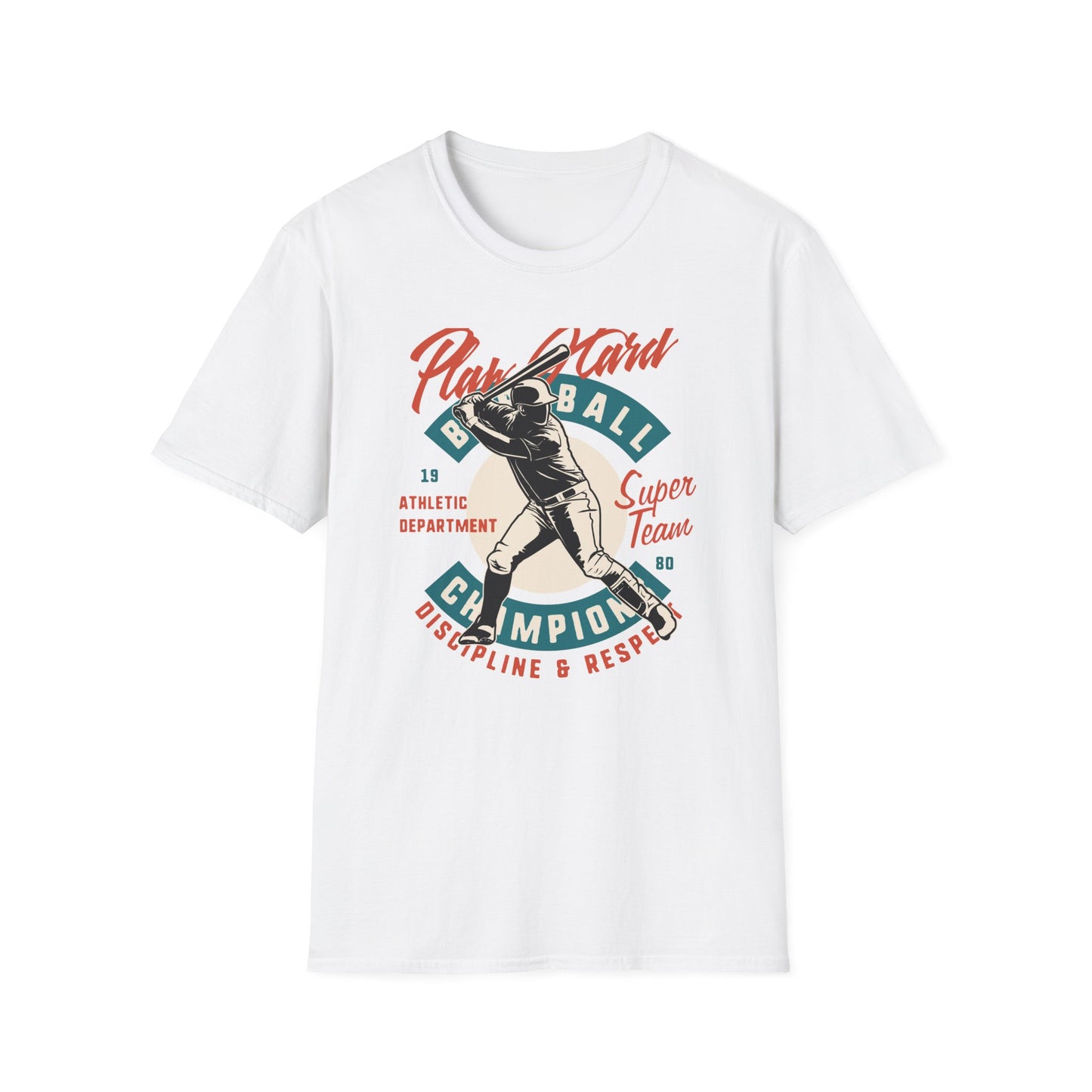 Classic Baseball Play Hard Champion T-Shirt | Vintage Athletic Department Super Team Tee | Dynamic Sports Fan Gift