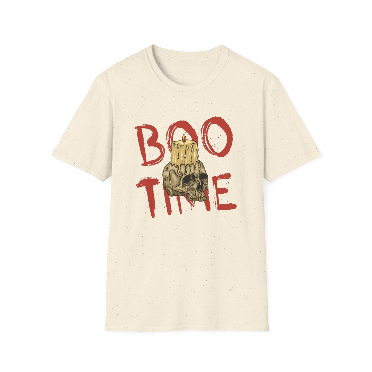 Spooky 'Boo Time' Skull Candle Halloween T-Shirt | Hauntingly Cool Graphic Tee for Men & Women | Unique Gothic Fall Apparel