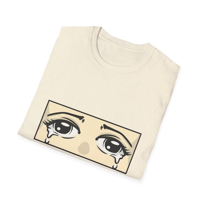 Iconic Crying Anime Eyes T-Shirt | Emotional Manga Sad Girl Aesthetic Pop Art Tee | Vintage Retro Comic Style