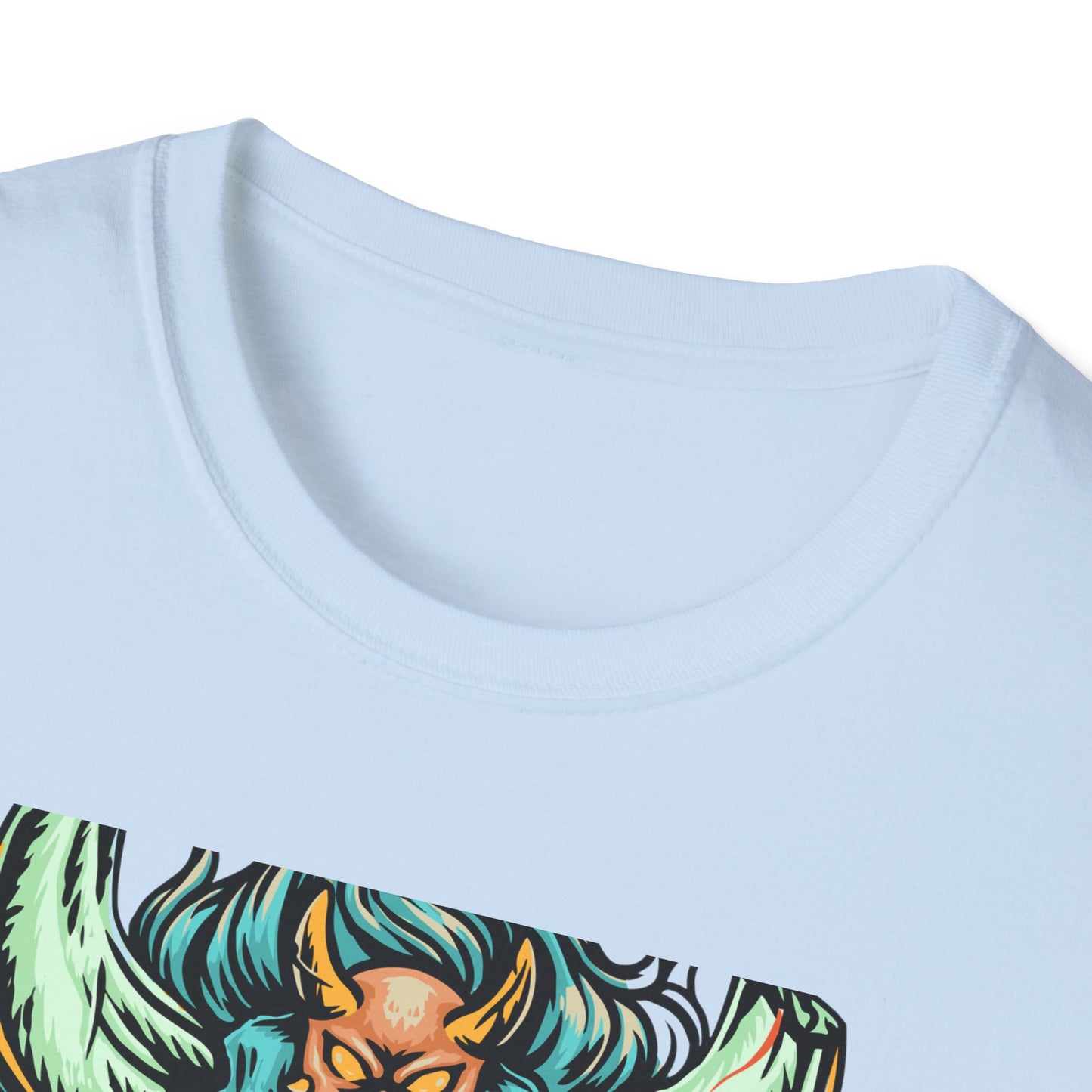 Fierce Oni Demon Mask T-Shirt | Vibrant Mythical Beast Graphic Tee | Unleash Your Bold & Edgy Style