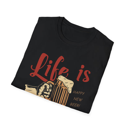 Life is BREWTIFUL Beer Lover T-Shirt - Funny Craft Beer Graphic Tee for Men & Women | Happy New Beer Gift