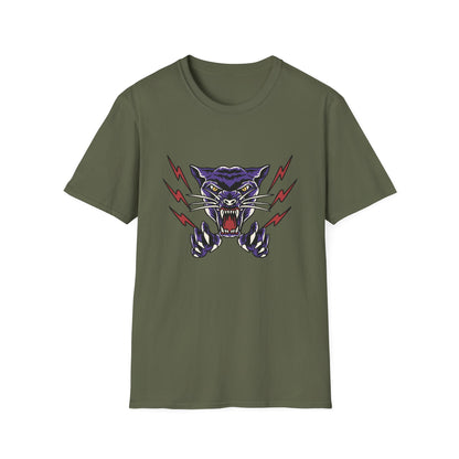 Fierce Purple Panther Lightning T-Shirt | Striking Wildcat Roar Graphic Tee for Edgy Style | Unleash Power!