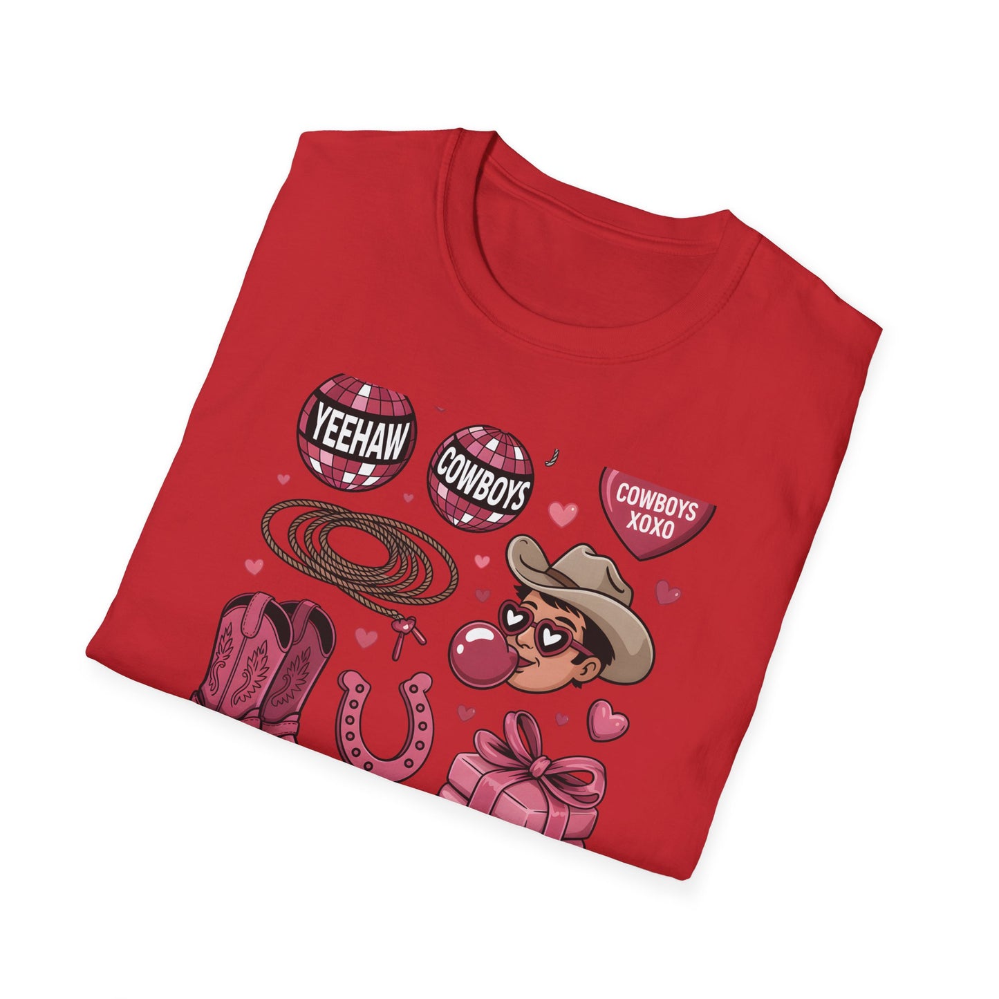 Howdy Valentine Cowboy T-Shirt | Sweet Western Love & YEEHAW Disco Heart Tee for Her | Unique Valentine's Day Gift