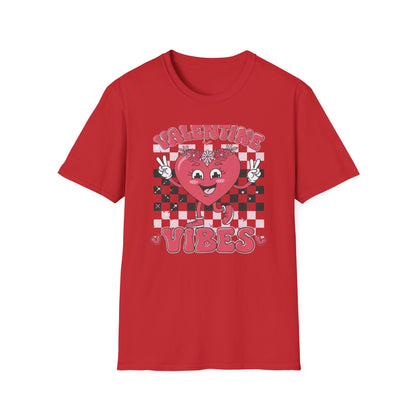Groovy Valentine Vibes T-Shirt | Adorable Retro Heart Peace Sign Tee with Flower Crown for Valentine's Day